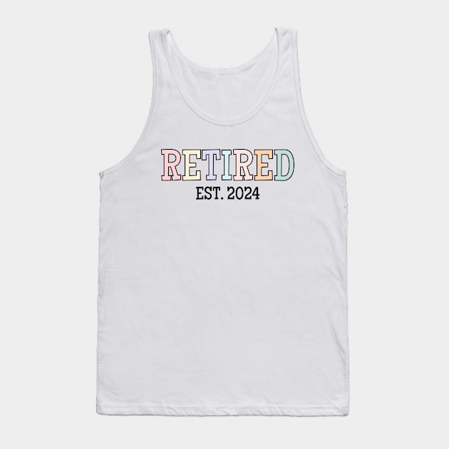 Retirement Party, Retro Retired 2024, New Retiree Tank Top by WaBastian